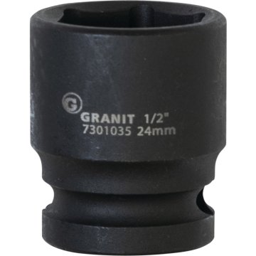 1/2" udarni nastavek, šesterokotni, kratek, 24 mm