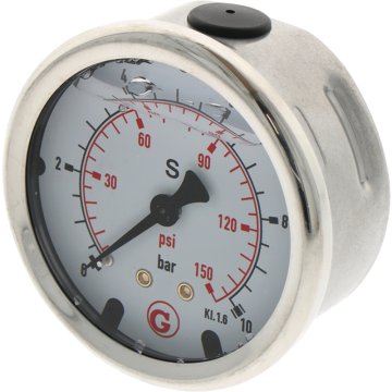 Granit Manometer z zadnjim priključkom G 1/4 palca 10 barov 63 mm