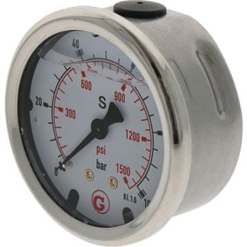 Granit Manometer z zadnjim priključkom G 1/4 palca 100 barov 63 mm