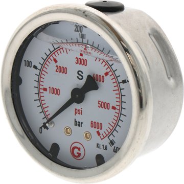 Granit Manometer z zadnjim priključkom G 1/4 palca 400bar 63 mm