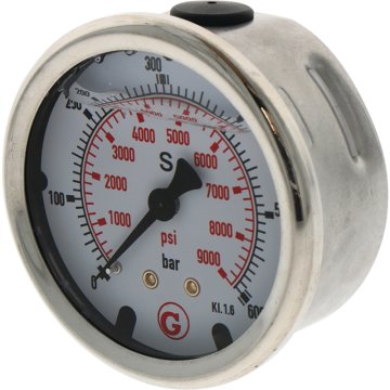 Granit Manometer z zadnjim priključkom G 1/4 palca 600bar 63 mm