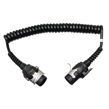 Granit Črn spiralni kabel z 2x7-pinskima vtičema 24V 4m 2x4mm2 ISO 7638-1