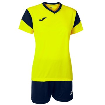 Joma Phoenix Set Women ženska majica in kratke hlače fluo rumena oblačila velikost L