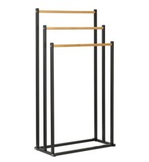 Ostatní Stojalo za brisače KO-C80653880 Towel rack metal black with bamboo