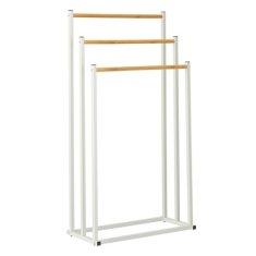 Ostatní Stojalo za brisače KO-C80653870 Towel rack metal white with bamboo