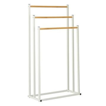 Ostatní Stojalo za brisače KO-C80653870 Towel rack metal white with bamboo