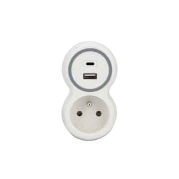 slomart PLASTROL R-1CA/B/PD razdelilnik 1x Schuko + USB-A + USB-C PD 20W