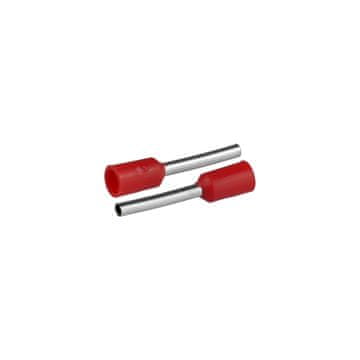 slomart PLASTROL Konektor tulejke za žico 0,75mm², 16,4mm, Rdeč, 50 kosov