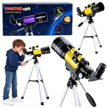 slomart LEAN TOYS Teleskop za otroke (150x povečava, stativ, rumena)