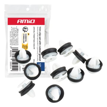 slomart AMiO Set sponk za tapeto z gumijastim tesnilom, 11 mm, 10 kosov