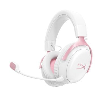 slomart HyperX Cloud III S Gaming slušalke, brezžične, belo-roza