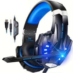 LifeSmart stereo igralne slušalke za PS4, PC, Xbox One in krmilnik PS5 slušalke polne velikosti (prekrivajo celotno uho) z mikrofonom, odpravljanjem šumov, LED-osvetlitvijo in prostorskim zvokom 7.1.