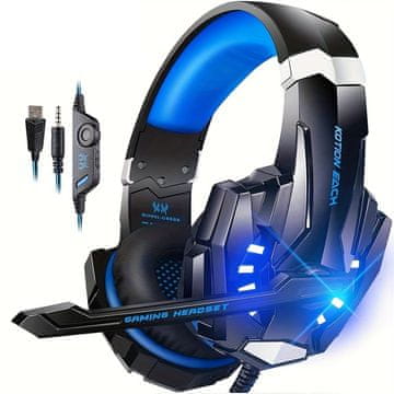 LifeSmart stereo igralne slušalke za PS4, PC, Xbox One in krmilnik PS5 slušalke polne velikosti (prekrivajo celotno uho) z mikrofonom, odpravljanjem šumov, LED-osvetlitvijo in prostorskim zvokom 7.1.