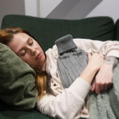 ER4 Gumijasta termofor v plišastem ovitku – grelnik za vodo v puloverju, velik, 2 l