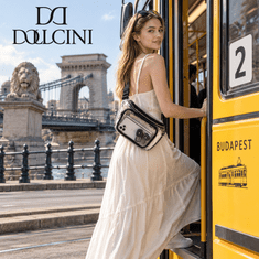 Dollcini Usnjena torba za okoli pasu iz PVC vodoodporna z nastavljivim trakom