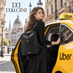 Dollcini Ženski nahrbtnik iz umetnega usnja črna vodoodporen velika prostornina
