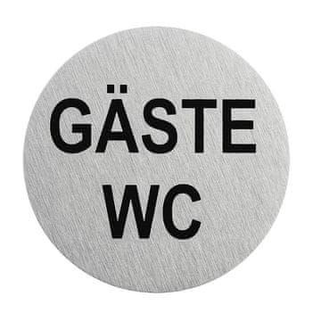 Northix Alu znak za vrata "Gäste WC" Ø75mm