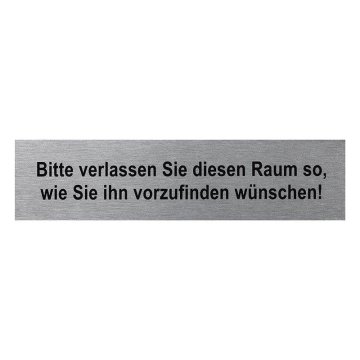 Northix Aluminijast znak za vrata " Bitte verlassen Sie diesen Raum " 160x40mm
