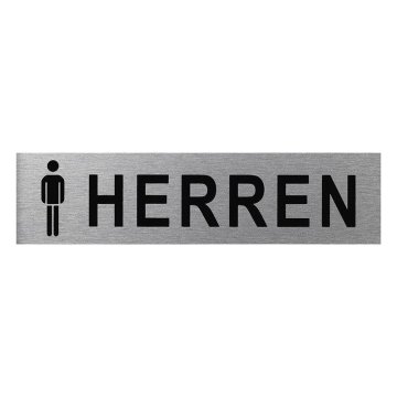 Northix Aluminijast znak za vrata " Mann / Herren " 160x40 mm