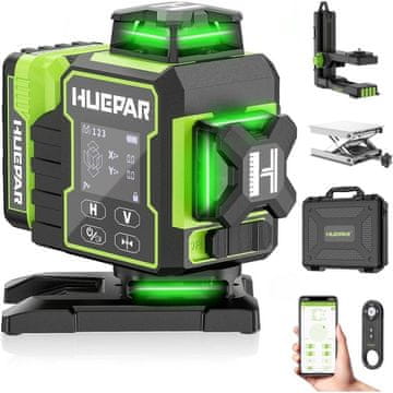 Huepar PRO 2600mAh 16 linijski zeleni laserski nivelir BT daljinec samovrtljiv W04CG