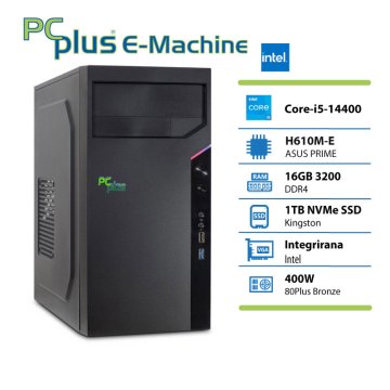 PCplus e-machine i5 14400 16GB DDR5 1TB SSD namizni računalnik
