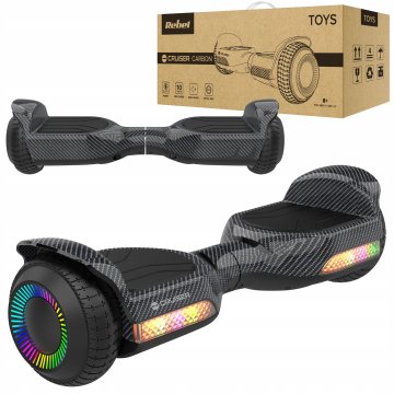 Rebel TOOLS Električno dvokolo skuter rolka LED RGB 100kg Cruiser 10 km/h Carbon