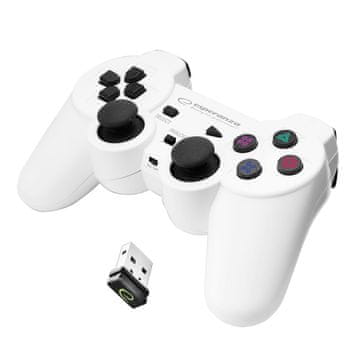 Esperanza  BREZŽIČNI IGALNI PLOŠČEK 2.4GHZ PS3/PC USB GLADIATOR BEL/ČRN
