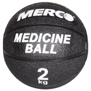 Merco Črna gumijasta medicinska žoga z maso 2 kg