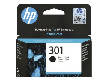 HP 301 originalna črnilna kartuša, črna, standardna zmogljivost 3 ml, do 190 strani, 1 kos