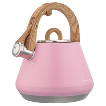 slomart Klausberg KB-9064 kuhinjski lonec z piščalko, 2,5L, roza, indukcijski