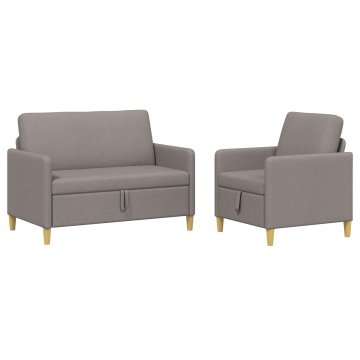 Vidaxl Sofa set z shrambo 2 szt. Taupe Poliester