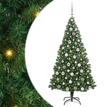 Vidaxl Umestno božično drevo Zelena 180 cm PVC, jeklo in plastika