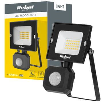Rebel TOOLS 20W zunanji LED reflektor črn 6500K IP44 s senzorjem gibanja