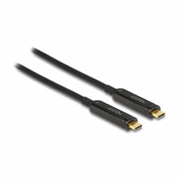 Delock kabel USB DisplayPort aktivni optični C-C 4K 60Hz 25m črn 84126
