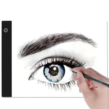 Retoo Osvetljena tabla, risalna deska z LED-osvetlitvijo, kalka, a4