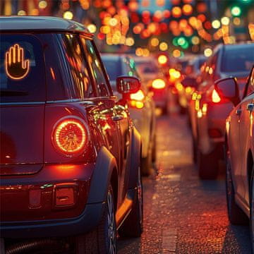 Retoo LED roka - signalizator gest za zadnje steklo avtomobila - srednji prst + daljinski upravljalnik