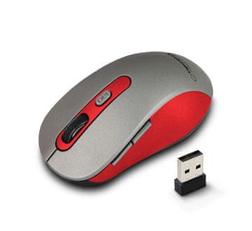 Northix Esperanza brezžična 2,4 Ghz optična miška 6D Usb Adara rdeča