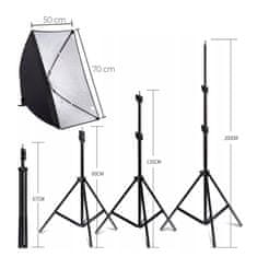 Retoo Fotografske luči, stojalo, softbox 50 × 70 cm - - druge žarnice