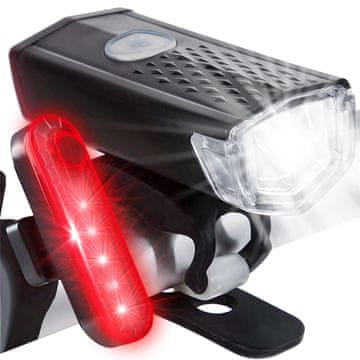 Retoo Komplet LED-svečil za kolo - sprednja in zadnja + USB-svečila za kolo