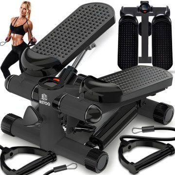 Retoo Stepper steper, preprost, z vrvicami za vaje, nastavljiv, fitnes, LCD-prikazovalnik