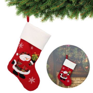 sarcia.eu Rdeča božična nogavica, snežak 45 cm