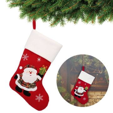 sarcia.eu Rdeča božična nogavica, Miklavž 45 cm