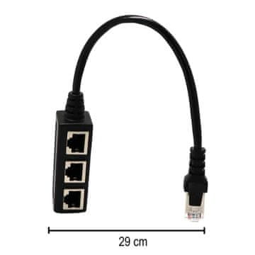 Retoo Adapter, razdelilnik 100 mb/s lan rj45 3 × rj45 ftp