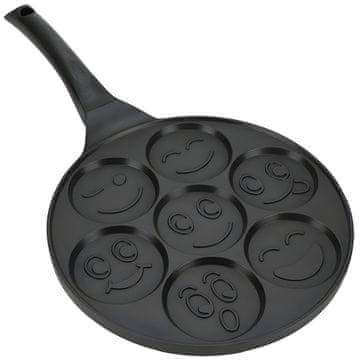 Retoo Panvica za palacinke, jajčne palacinke in placke, 26 cm, protiprilepna, z oblikami smileyjev
