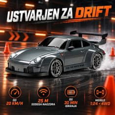 JOJOY® Drift avtomobil z daljinskim upravljalnikom, dirkalni avto, do 20 km/h | DRIFTOR