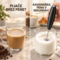 HOME & MARKER® Baterijski Penilec Mleka z 19.000 Vrtljaji na Minuto s Stojalom - MILKFROTH