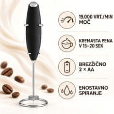 HOME & MARKER® Baterijski Penilec Mleka z 19.000 Vrtljaji na Minuto s Stojalom - MILKFROTH