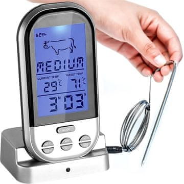 Retoo Brezžični termometer za žar in dimnico dom LCD