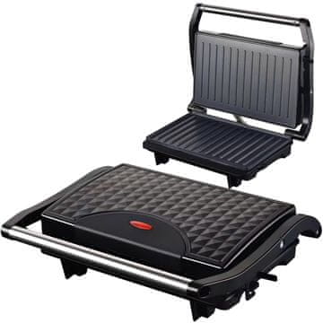 Retoo Električni gril z stikom, zložljiv opekalnik, toaster za panini in sendviče, 750 W