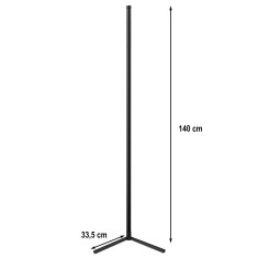 Retoo Kotna stoječa talna svetilka RGB LED z daljinskim upravljalnikom, aplikacijo in glasbenim senzorjem, 150 cm